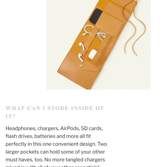 Glass Ladder And Co Katherine Vegan Leather Tech Organizer Roll - Picture 7 of 13